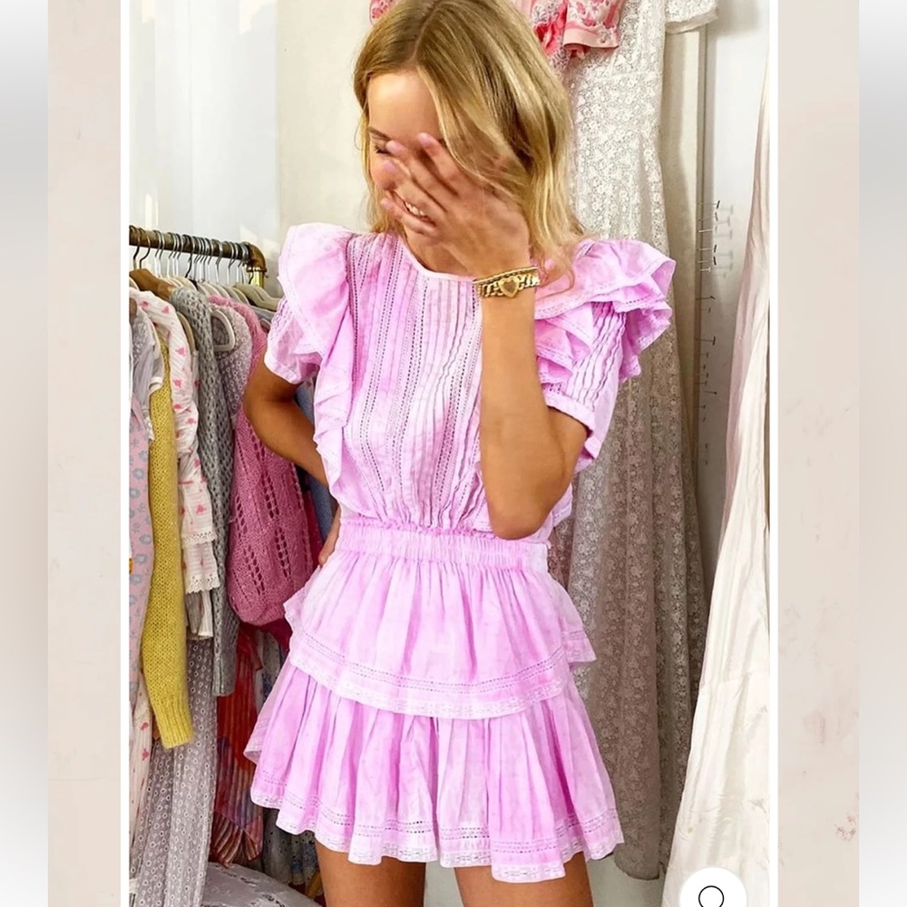 Loveshackfancy Natasha Mini Dress in Peony Pink